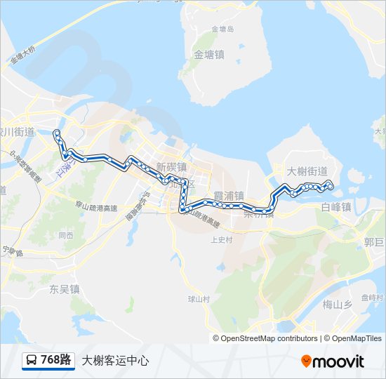 公交768路的线路图