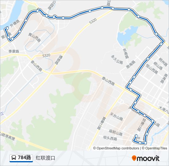 公交784路的线路图