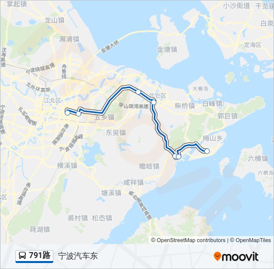 公交791路的线路图