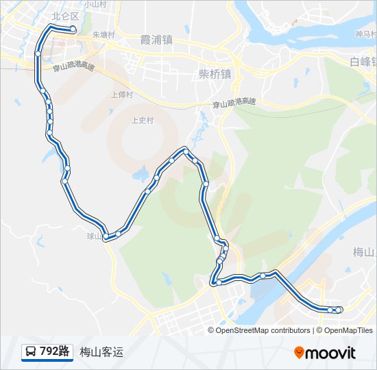 公交792路的线路图