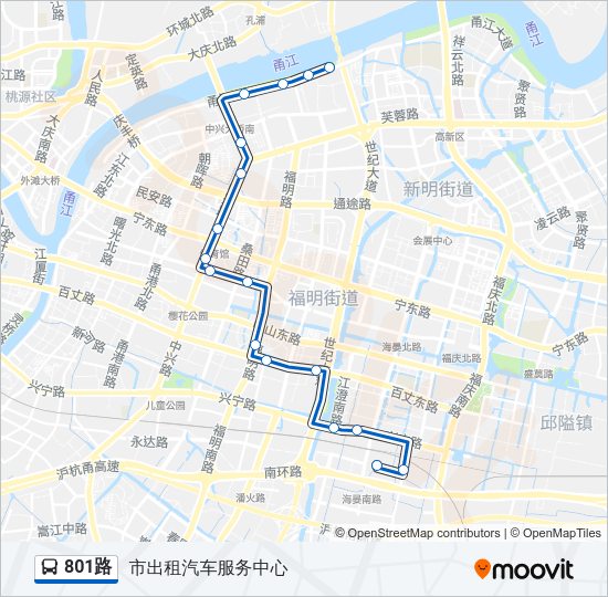公交801路的线路图