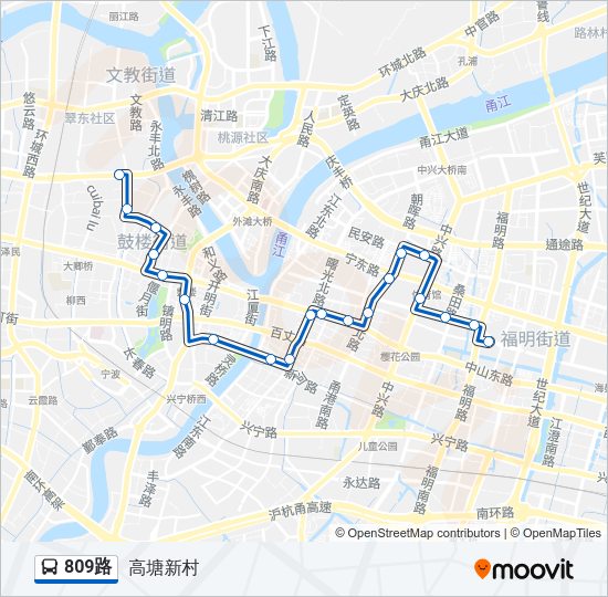 公交809路的线路图
