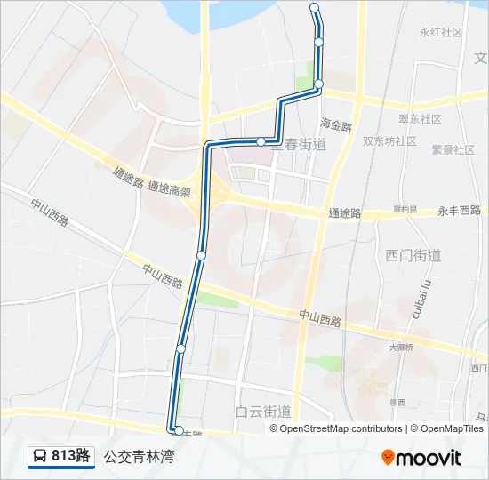 公交813路的线路图