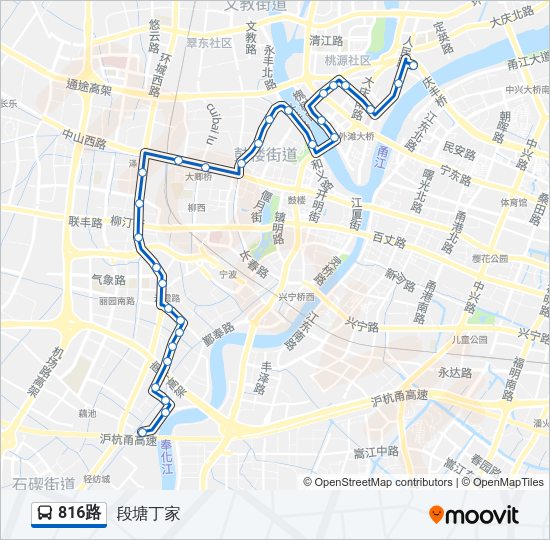 公交816路的线路图