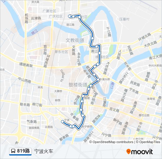 公交819路的线路图