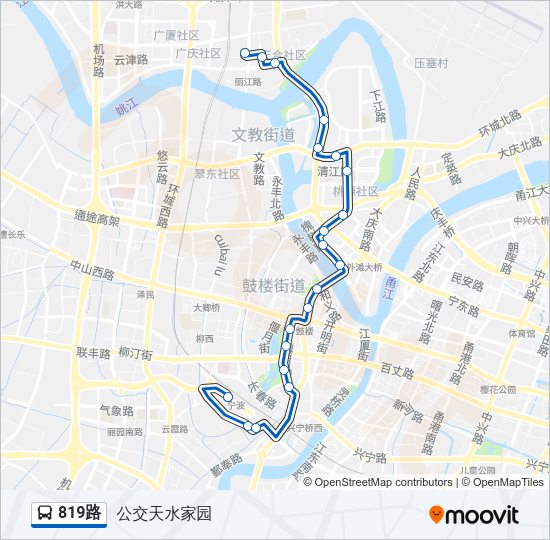 公交819路的线路图