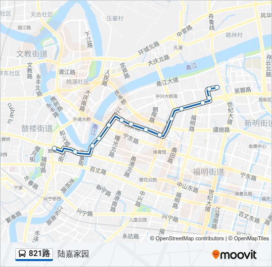821路 Bus Line Map
