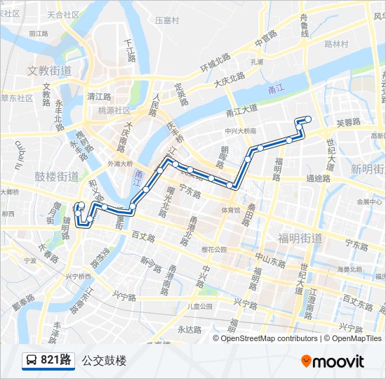 821路 Bus Line Map