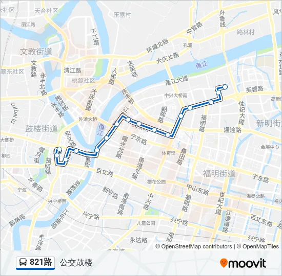 821路 Bus Line Map