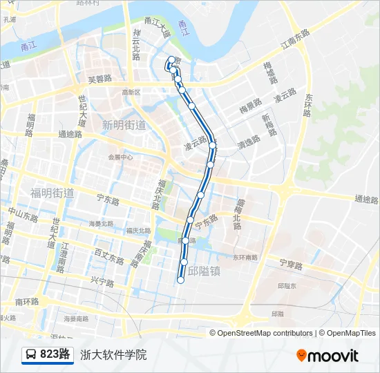823路 Bus Line Map