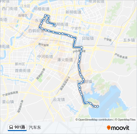 公交901路的线路图