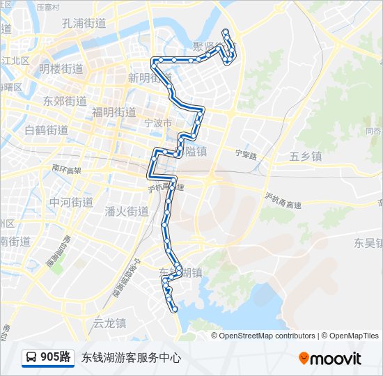 公交905路的线路图