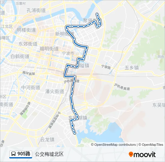 905路 Bus Line Map