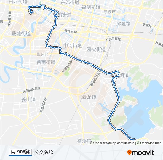 公交906路的线路图