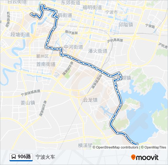 公交906路的线路图