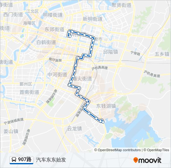 公交907路的线路图