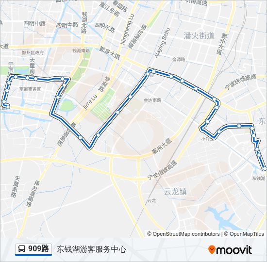 公交909路的线路图