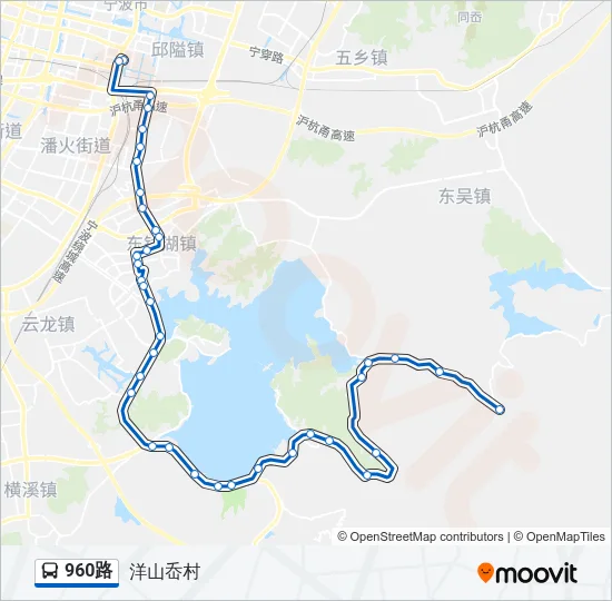 公交960路的线路图