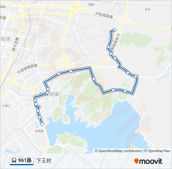公交961路的线路图