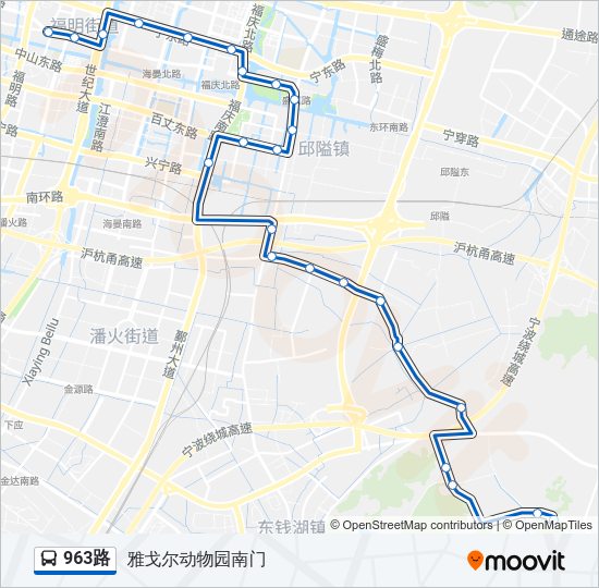 963路 Bus Line Map