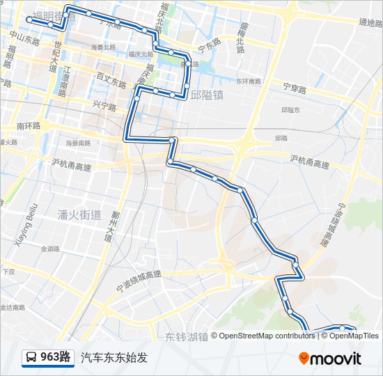 963路 Bus Line Map