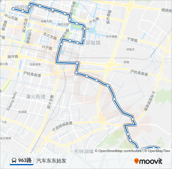 963路 Bus Line Map