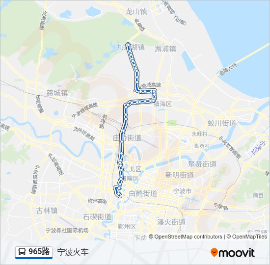 公交965路的线路图