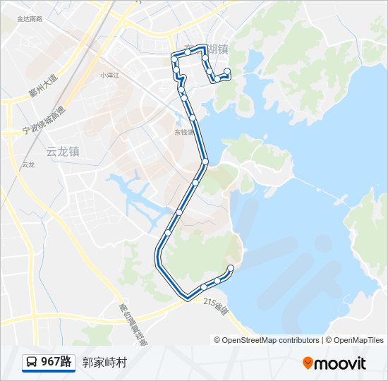 公交967路的线路图