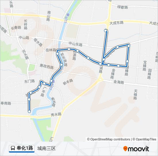 奉化1路 Bus Line Map