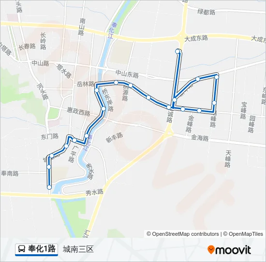 公交奉化1路的线路图