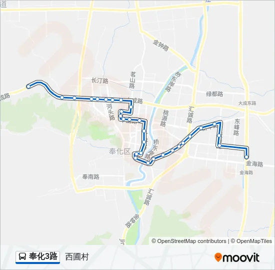 奉化3路 Bus Line Map