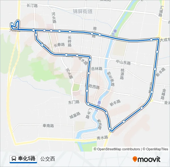 奉化5路 Bus Line Map