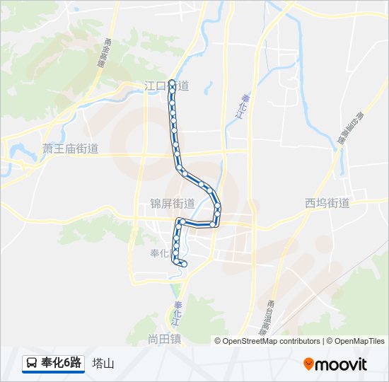 公交奉化6路的线路图