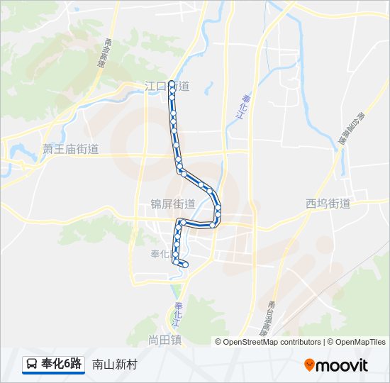 公交奉化6路的线路图