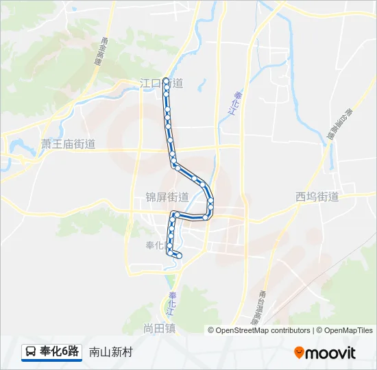 公交奉化6路的线路图