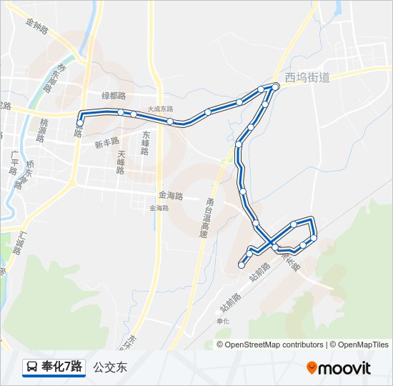 公交奉化7路的线路图