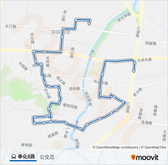 奉化8路 Bus Line Map