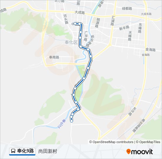 公交奉化9路的线路图