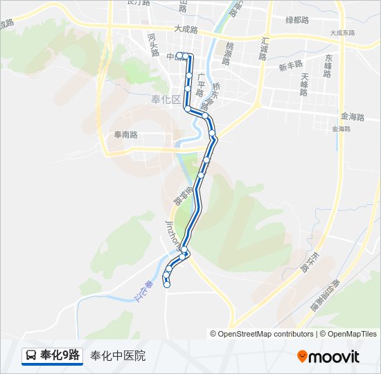 公交奉化9路的线路图