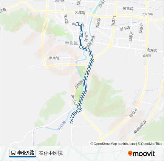 奉化9路 Bus Line Map
