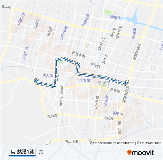 慈溪1路 Bus Line Map