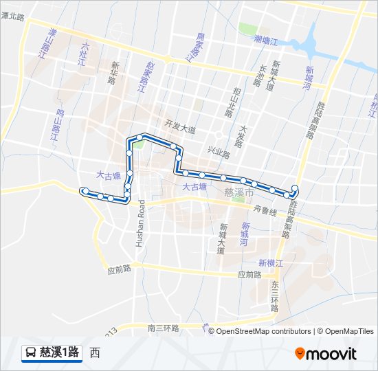 公交慈溪1路的线路图