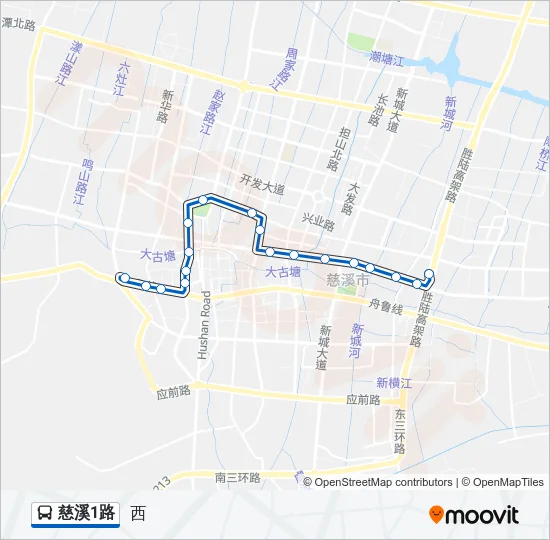 慈溪1路 Bus Line Map
