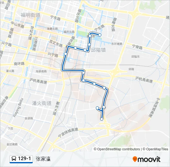 公交129-1路的线路图