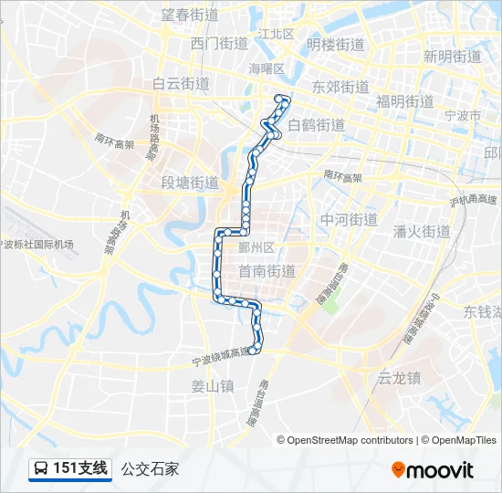 公交151支路的线路图
