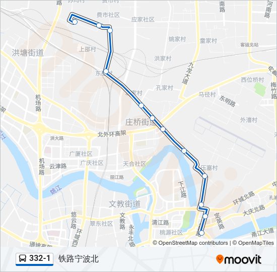 332-1 Bus Line Map