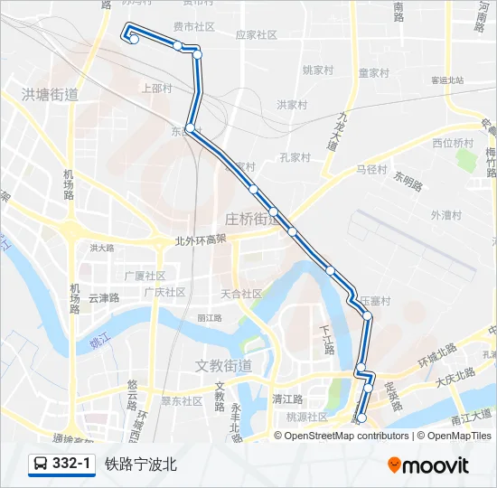 332-1 Bus Line Map