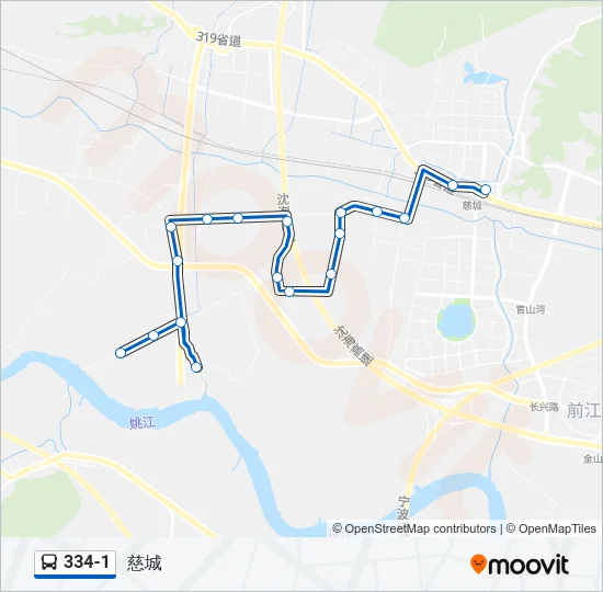 334-1 Bus Line Map