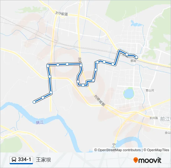 334-1 Bus Line Map