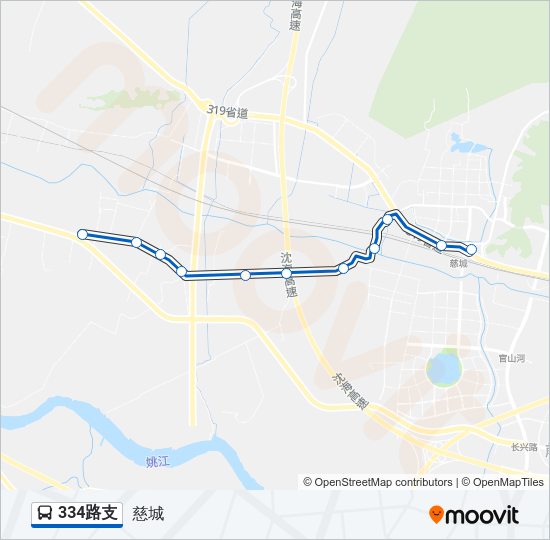 公交334支路的线路图
